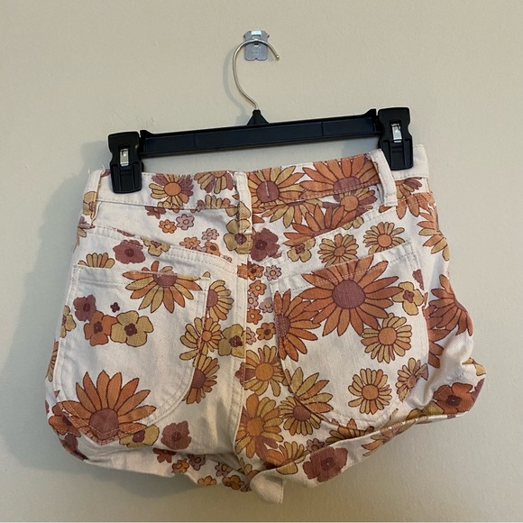 Free People We The Free Floral Itty Bitty Micro Denim Shorts 25 - Picture 6 of 6